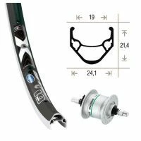 Ryde - Rigida Roue Avant 20 Pouces Avec Moyeu Dynamo Shimano DH-3N20 Et Jante Ryde X-Star 19